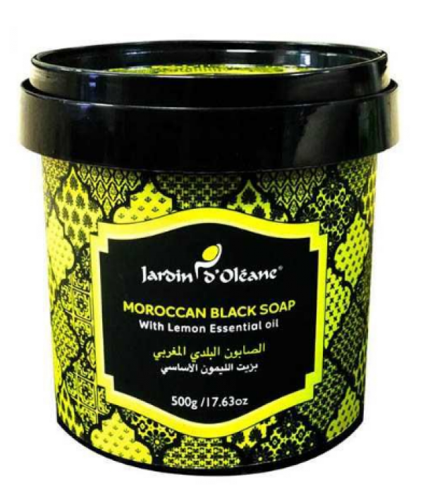 Jardin Oleane Moroccan Black Soap With Lemon Essential - 500 gm