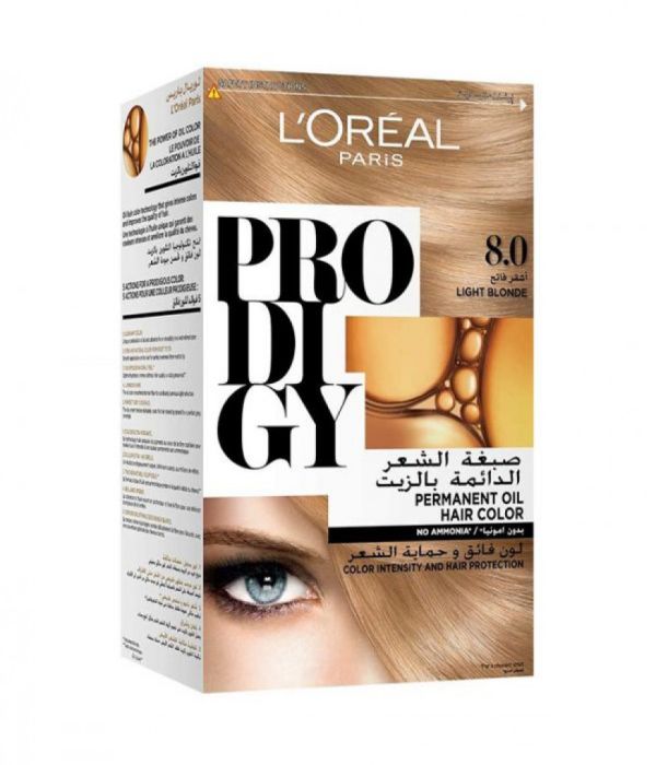 Prodigy Permanent Hair Dye with Oil 8.0 Light Blond by L'Oreal Paris
