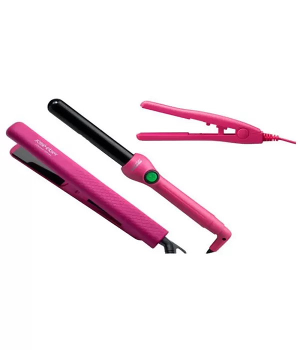 Jose Eber Hair Styling Tools Set Curling Iron 19 mm with Flat Iron 1 Inch and Mini Flat Iron